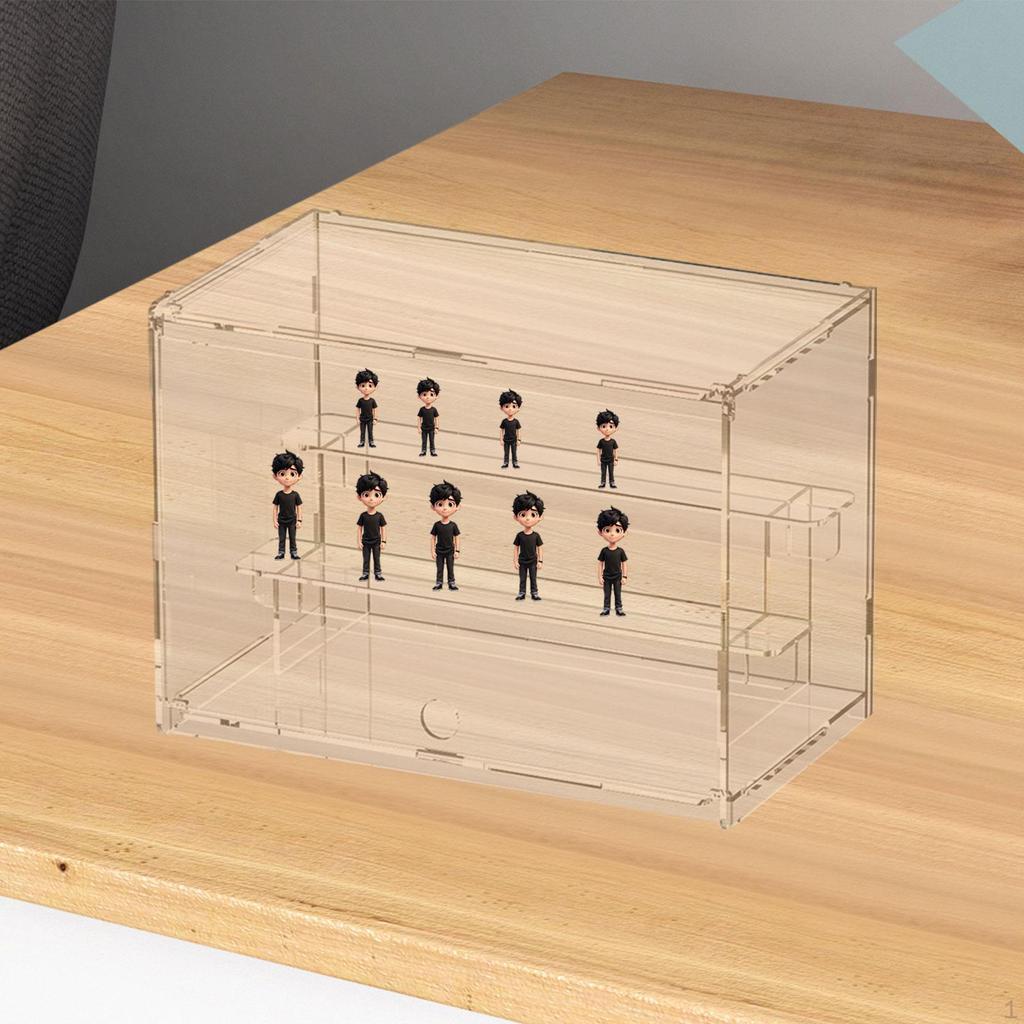 Model Display Case Car Box with Shelf Showcase Sturdy Figure Storage Clear