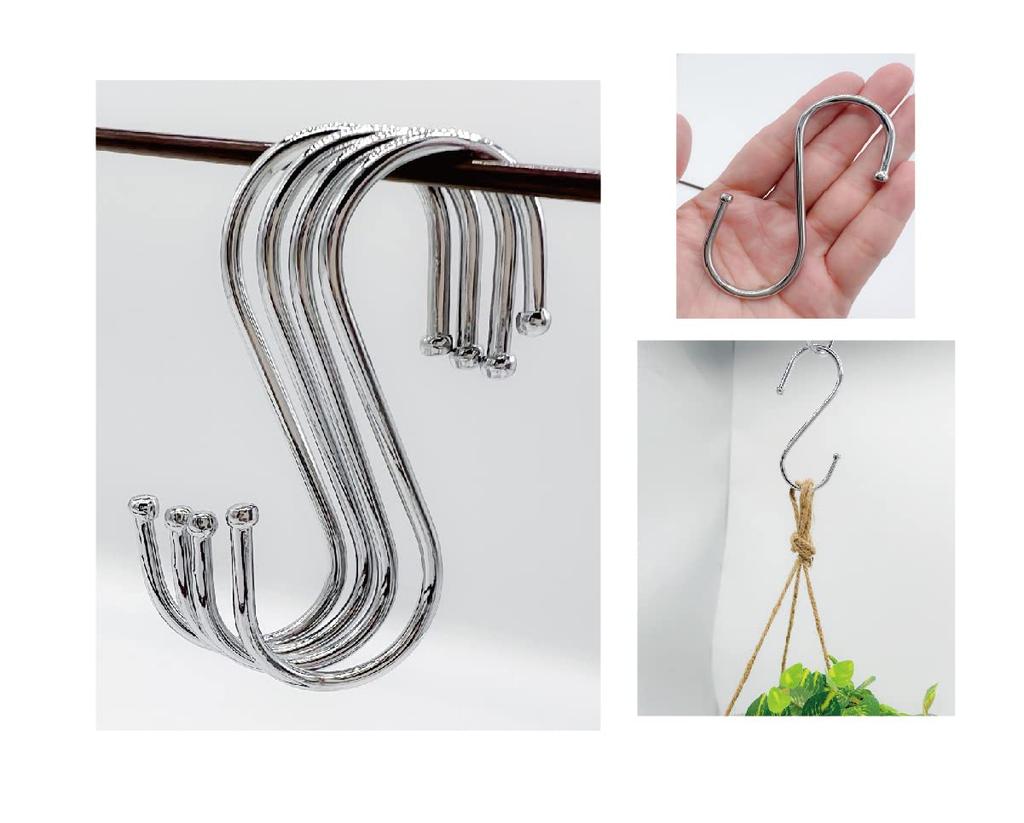Yunox Stainless Steel Small of for Hanging Small Load Capacity 5kg S-Hook [Set 10] S-Hook Items, Anti-Slip, Approx.