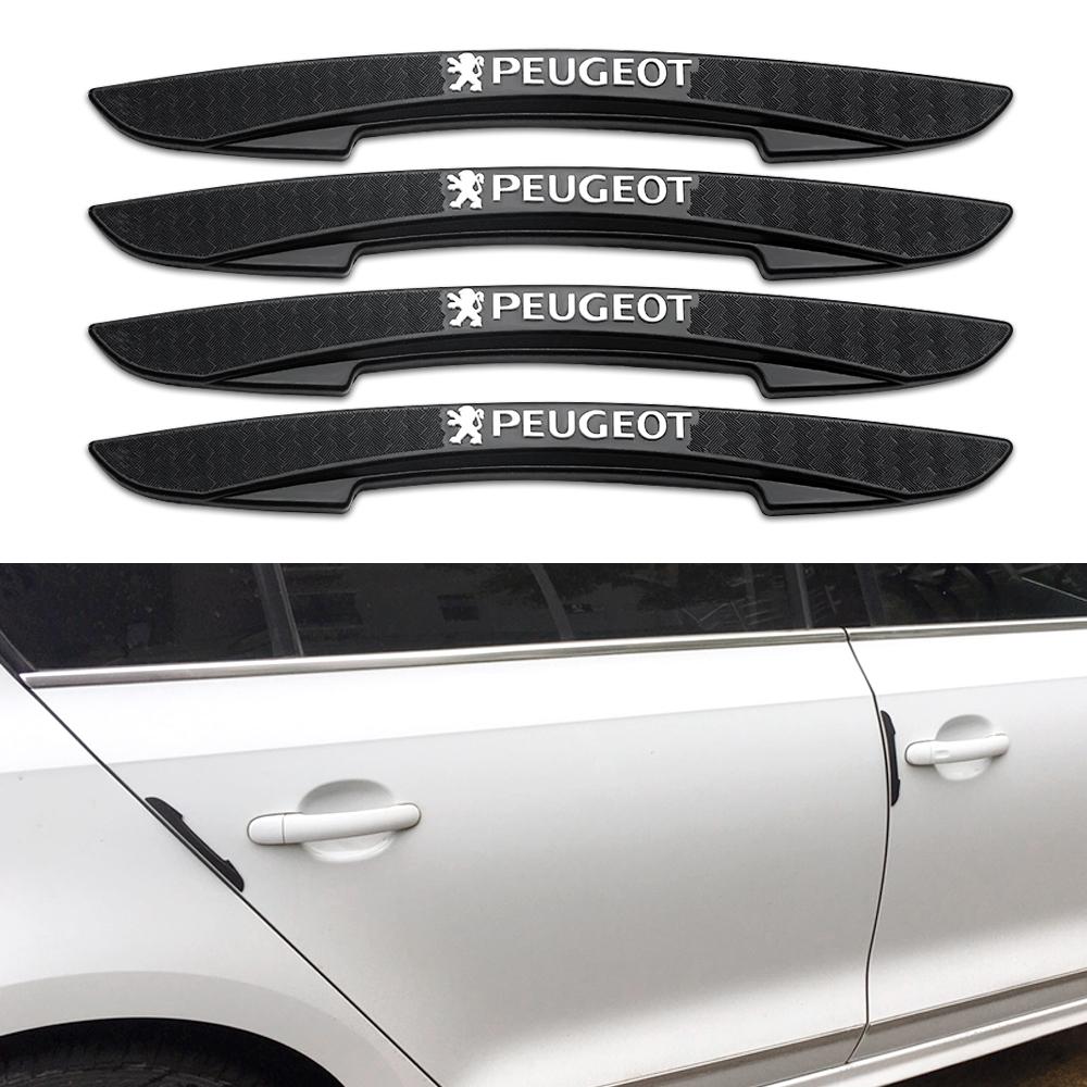 4pcs Rubber Car Door Edge Bumper Anti-collision Protector Stickers For Peugeot 206 i 207 208 107 408 2008 3008 307 308 Accessories