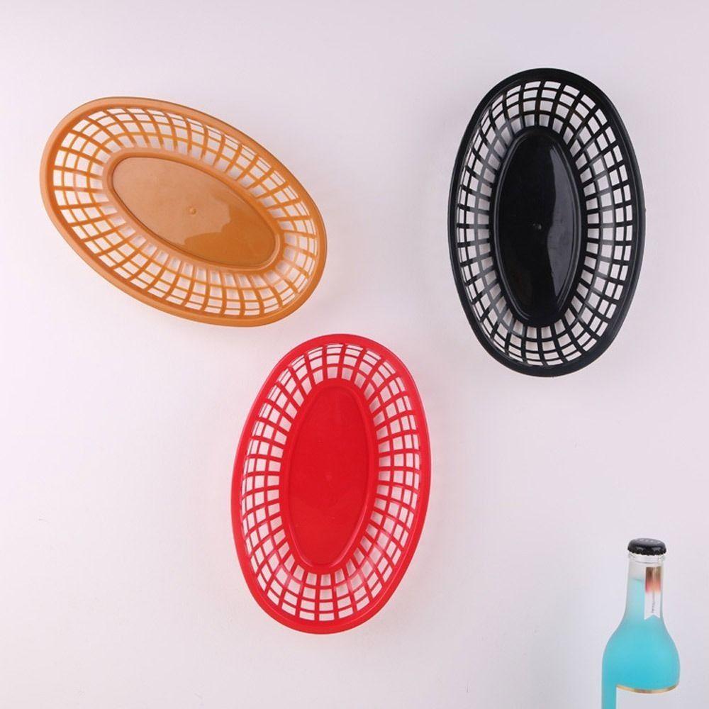 Wiederverwendbare Lebensmittelkörbe Kunststoff-Aufbewahrungskorb Kuchen Hamburger Hot Dog Tablett Picknickteller