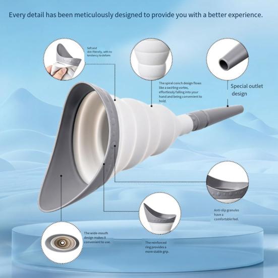 Foldable Female Urinal Device Outdoor Travel Camping Hiking Emergency Pee Conch Funnel Portable Reusable