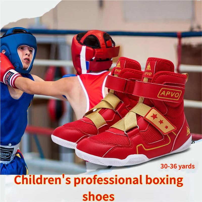 Children's professional wrestling shoes Boys' high-top Sanda shoes Competition shoes Fighting shoes Girls' indoor boxing training shoes