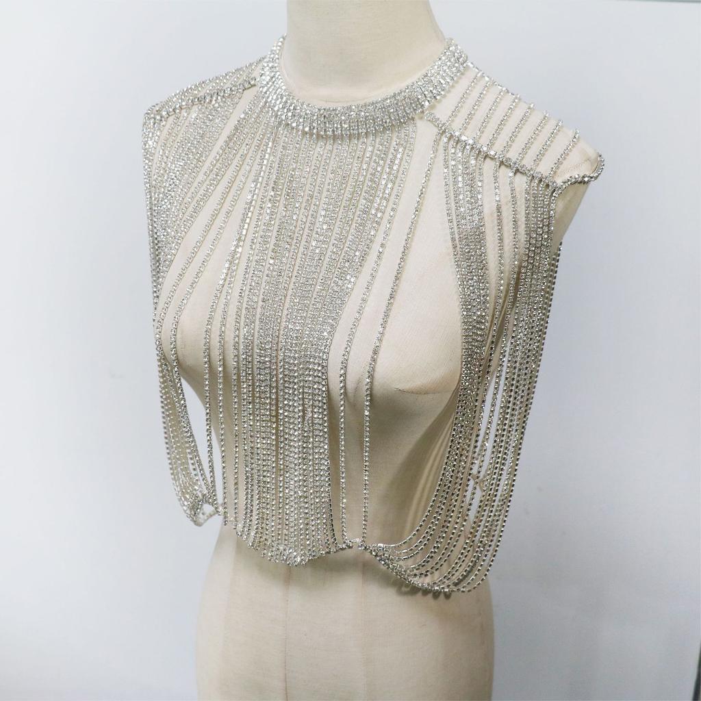 Sexy Breast Chain, Multi-Row Fringed Rhinestone Body Chain, Sexy Nightclub Party European And American Accessories