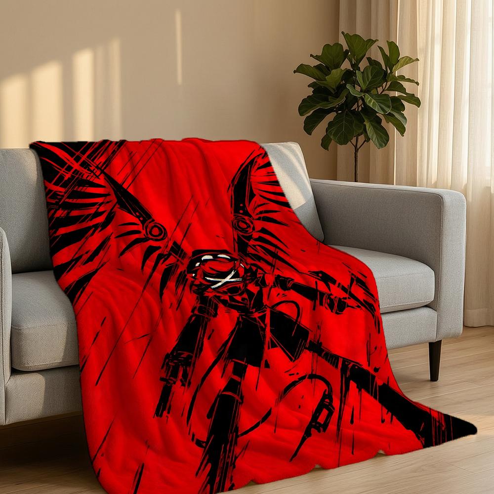 Animation M-Murder Droness Throw Short Plush Throw Blanket Soft Skin-Friendly Multi-Scene Home Office