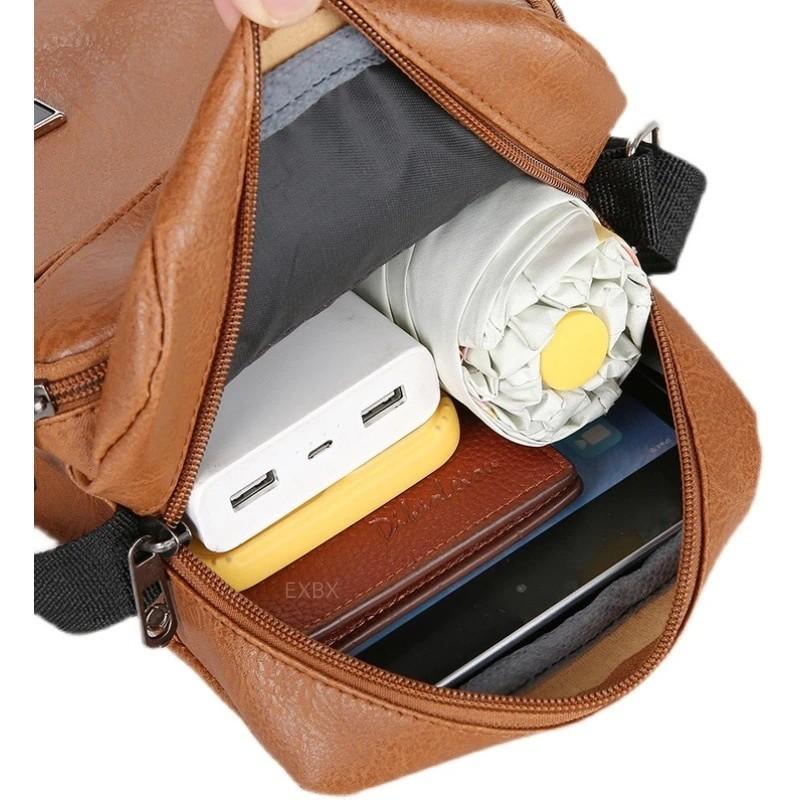 Herren Messenger Bag Crossbody Umhängetaschen PU Leder Herren Reise Sling Tasche Große Kapazität Business Messenger Tasche für Männer