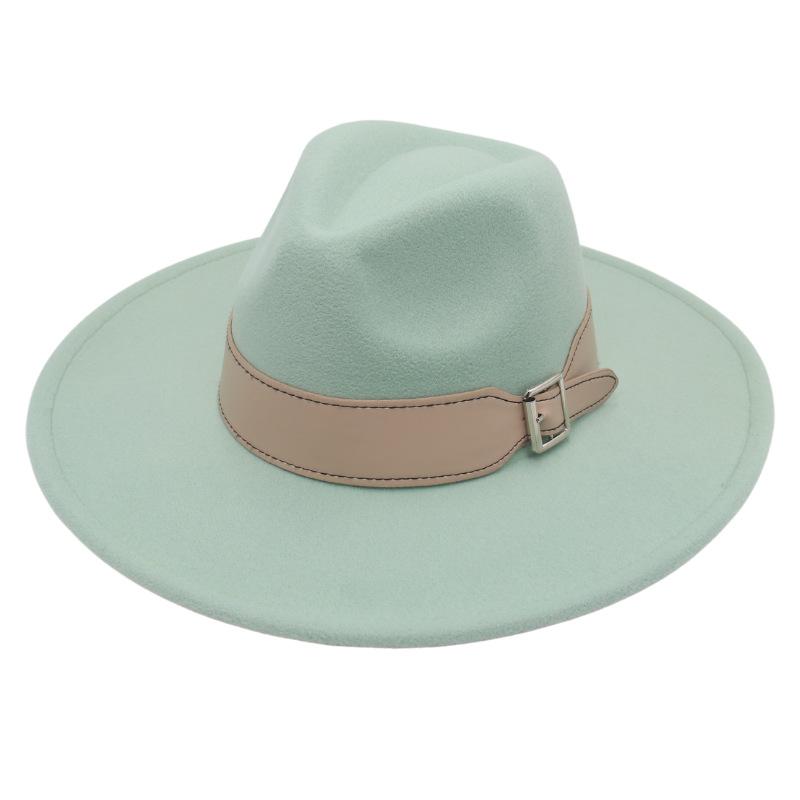 Men'S And Women'S Enlarged Brim, Wide Belt Buckle Top Hat, Jazz Hat, Trendy Hat
