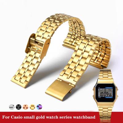 Fine Steel Watchband for Casio Steel Wristband A158 / A159 / A168 /a169 /b650 /aq230/ 700 Small Gold Watch Series 18mm Wristband