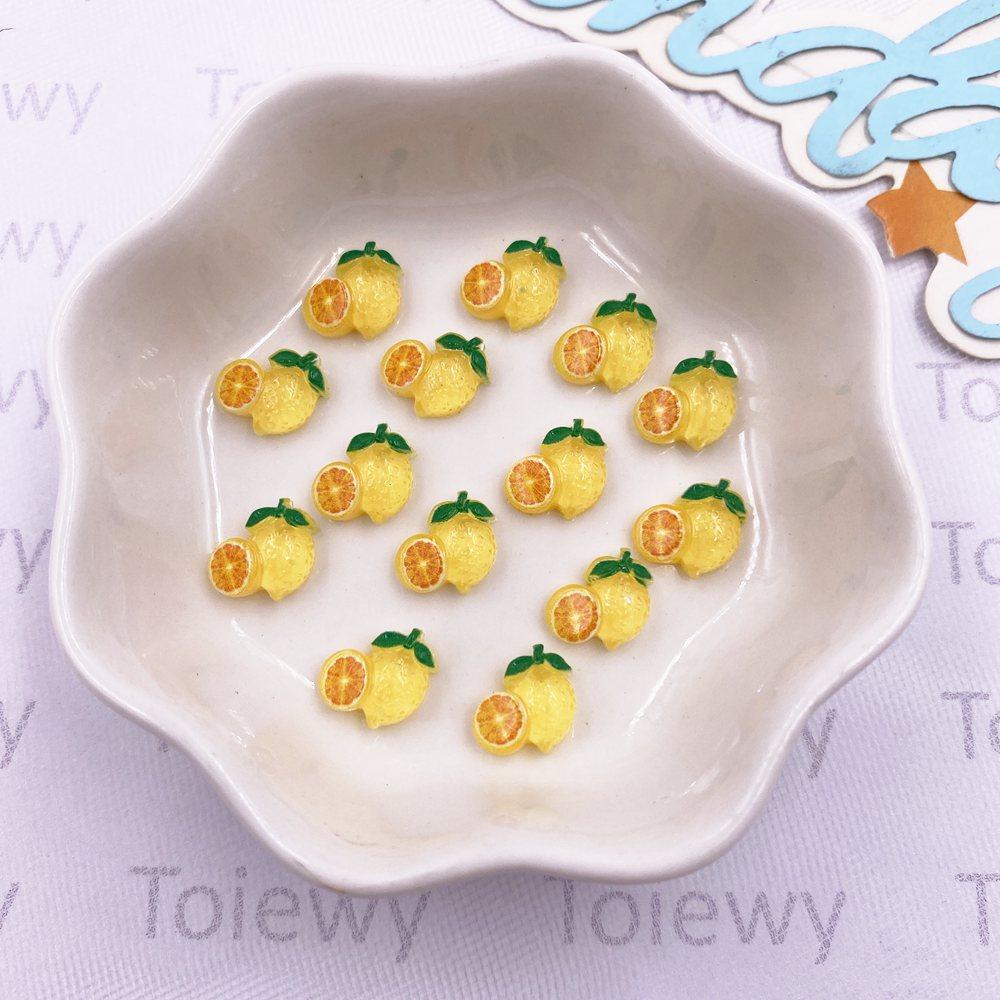 50pcs Resin Colorful Litchi Watermelon Cherry Lemon Strawberry Fruit Nail Art Flat Back Rhinestone Scrapbook DIY Jewelry Crafts