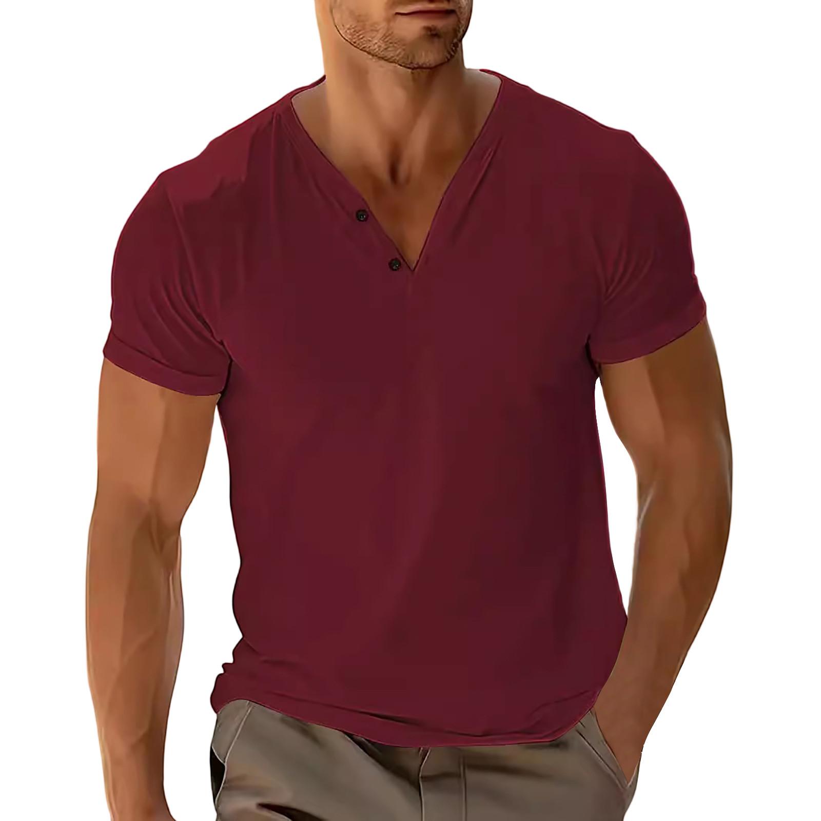 

Мужская модная футболка, уличная повседневная одежда с коротким рукавом L красный