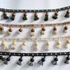 1.5x100cm Cotton Curtain Tassel Accessories Wood Beads Hanging Ball Fabric  Lace Accessories Handmade DIY Home Decoration