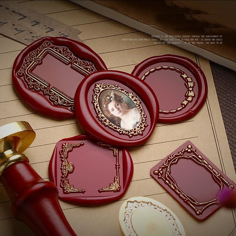 1pc Photo Frame Series Wax Seal Stamp Brass Heads Oval and Circle Sealing Wax Stamp for Wedding Invitation Decor Envelopes Invit