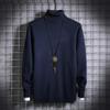 Men's High Collar Slim Sweater  Winter Casual Solid Color Knitted Sweater