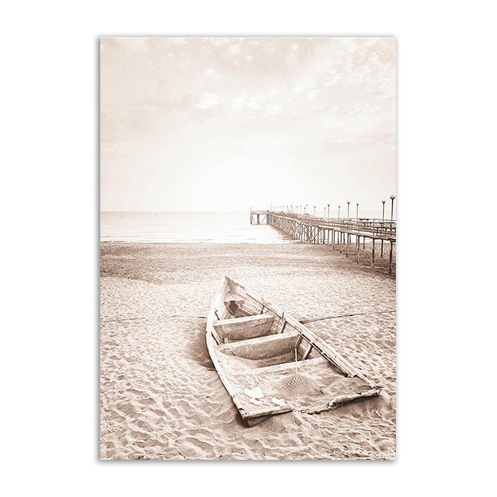 Sea Landscape Wall Art Poster and Prints Beach Sand Canvas Paintings Sunshine Nordic Posters Wall Pictures for Living Room Decor