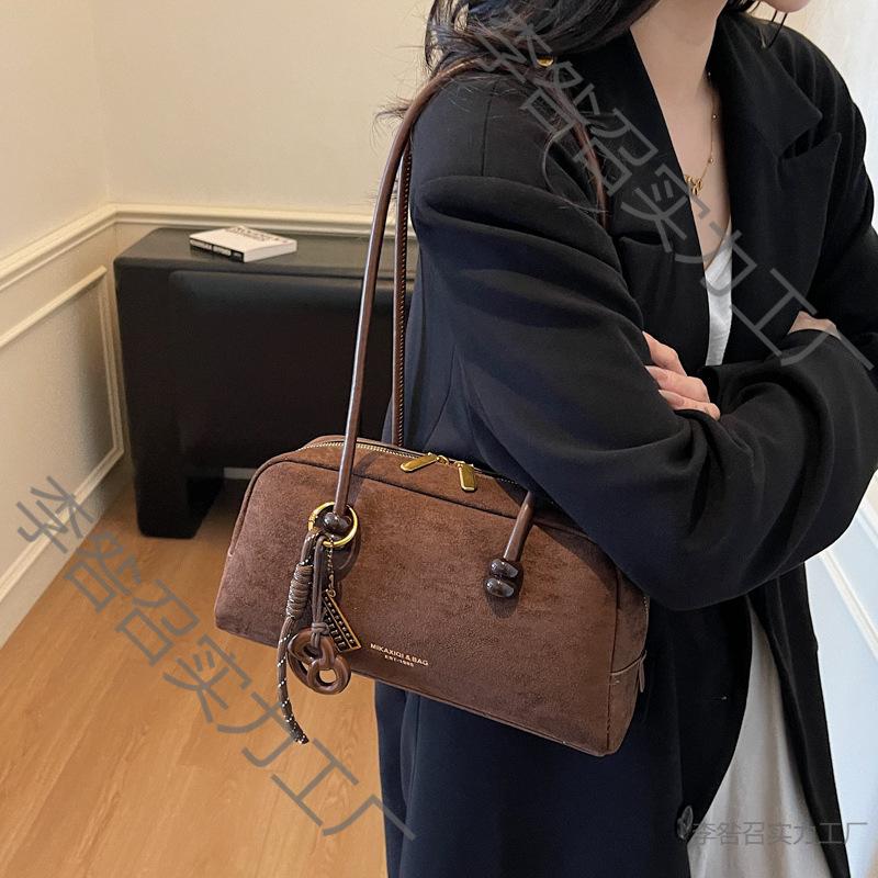 Women's Premium Suede Boston Bag - Large Capacity Crossbody