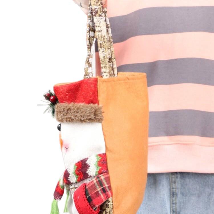 Large Santa Claus Christmas Eve Gift Bag with Pocket for Decorations