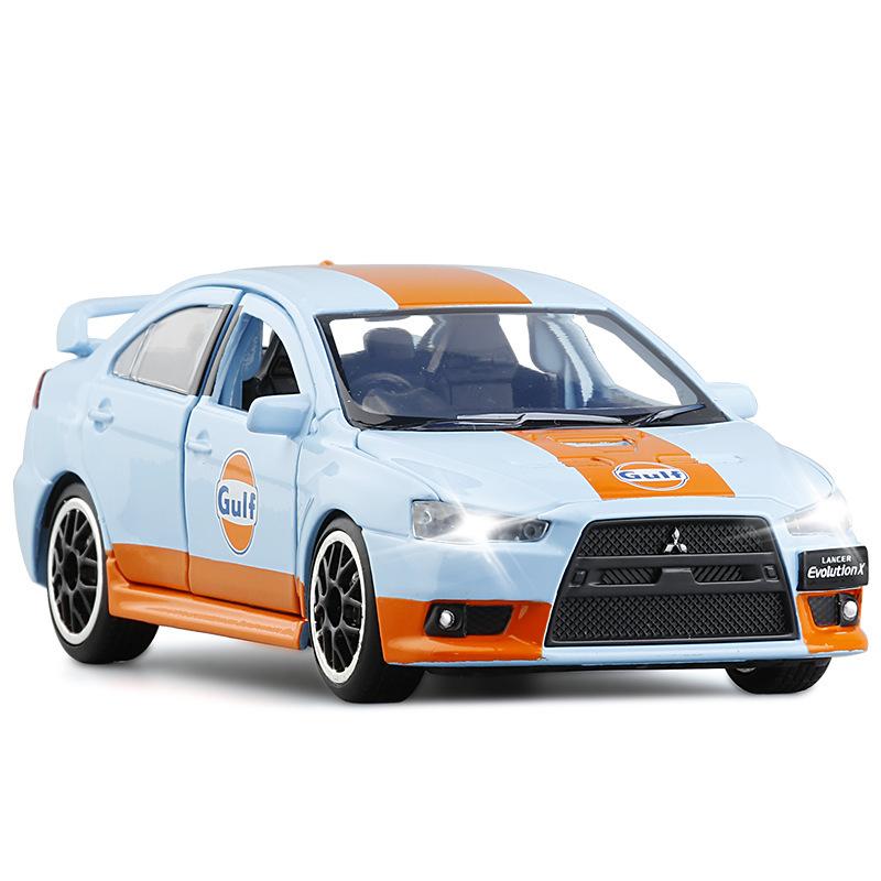 1:32 Mitsubishis JDM Lancer Evo X Open Door With Sound and Light Alloy Toy Car Model Ornaments For Children Gifts