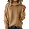 Women S Loose Fit Hooded Knit Pullover Sweater Long Sleeve Solid Color