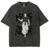 Jujutsu Kaisen Geto Suguru Mono Sketch Vintage Washed Oversized Anime Streetwear Unisex Casual Black TShirt