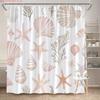 1pc seashell sea creatures shower curtain soft watercolor -   With Hooks Waterproof Mildew Proof Easy Install Washable