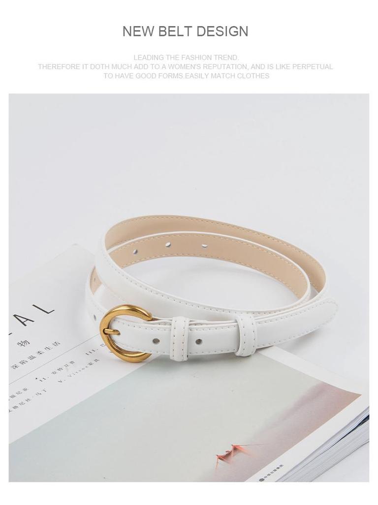 Cuckoo Women's Genuine Leather Skinny Belt for Jeans - Versatile Cowhide Casual Accessory