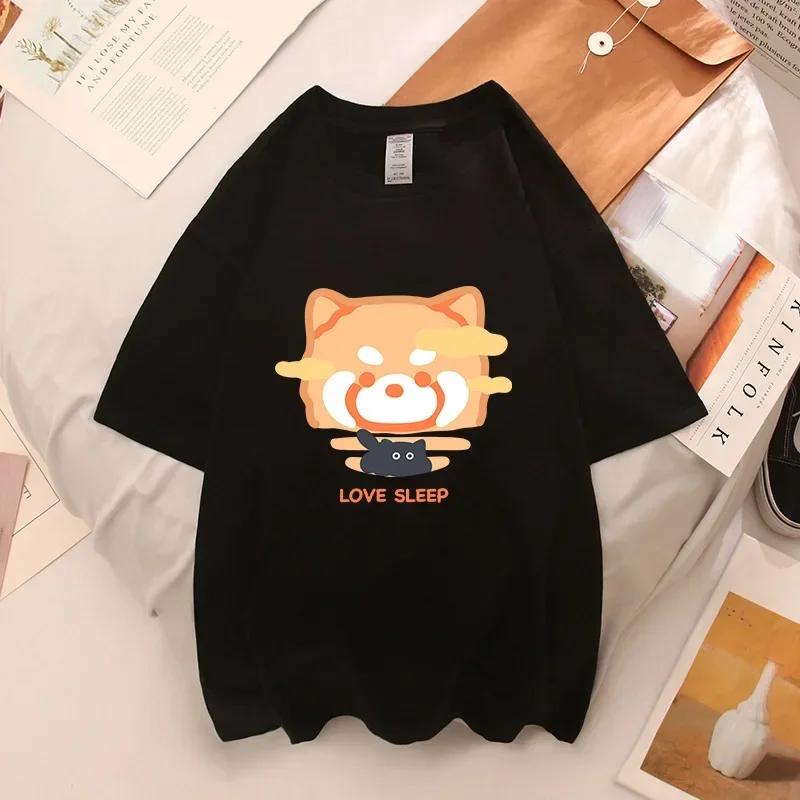 Rock Puppy Couple Clothing Rabbit Kawaii Women's T-shirt Y2k Fashion Blouse Harajuku Streetwear Cat Print Tops Women Clothing