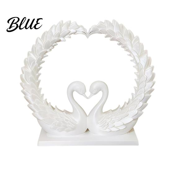 Romantic Home Accents Love Statue Heart Swan Shape 3D Printed Couple Figurine for Wedding Women Figurine Wife Modern Style
