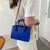 Popular textured small square bag, new popular retro handbag, simple solid color shoulder messenger women's bag
