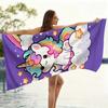 Cute Unicorn Rainbow Beach Towel Starry Sky Flat Print Large Soft Microfiber Bath Towel for Girl Kids Pool Travel Gift