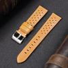 18mm 20mm 22mm 24mm Vintage Handmade Watchband Racing Cowhide Strap for Men Gray Black Brown Blue Breathable Porous Watchbands