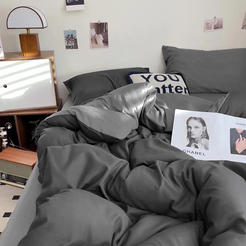 2025 New Washed Cotton Single Quilt Cover Solid Color Double Duvet Cover Skin Friendly and Comfortable Bedding 150x200 180x220
