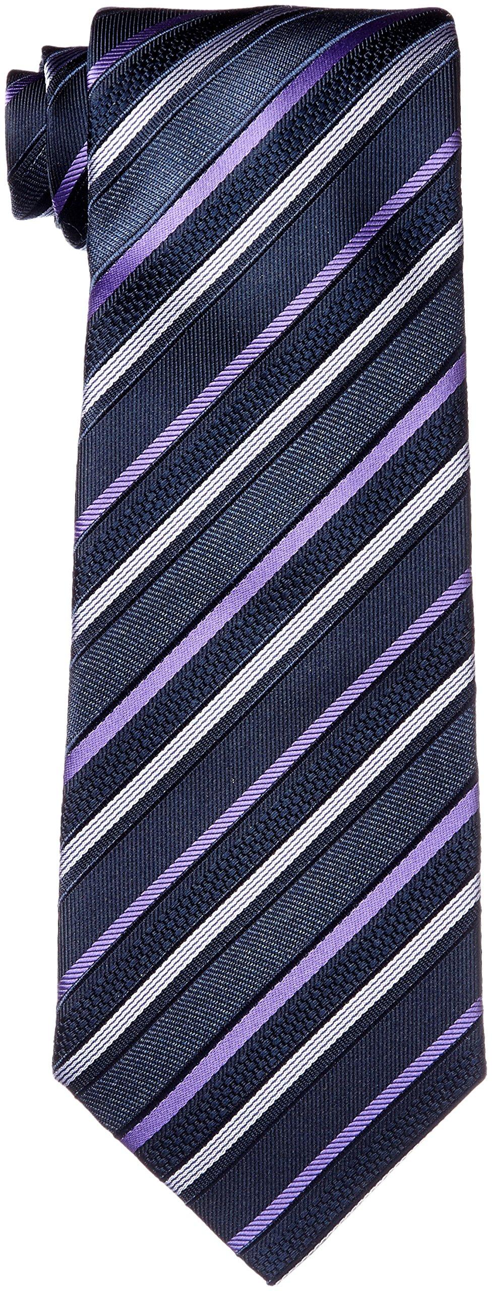[Hiroko Koshino Homme] Striped Necktie 003254-20000-4903 01 Navy base, purple stripe FREE