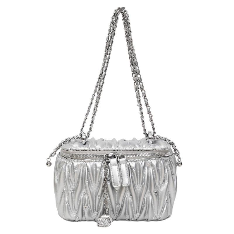 2025 spring new high-end texture fashion box bag women's small fragrant wind diamond shoulder bag simple messenger bag