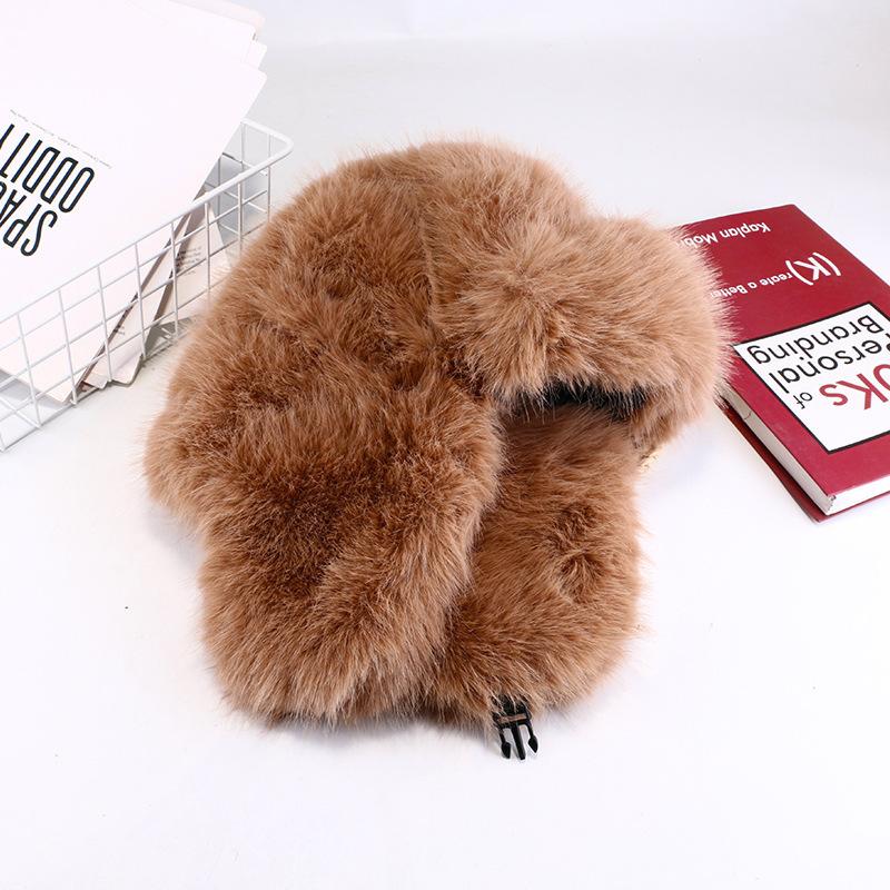 Autumn and winter advanced sense show the face small plush hat versatile thickened warm pullover hat Lei Feng hat children