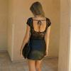 Summer New Style Lace-embroidered Sheer Back T-shirt for Curvy Girls - Sexy Women's Top