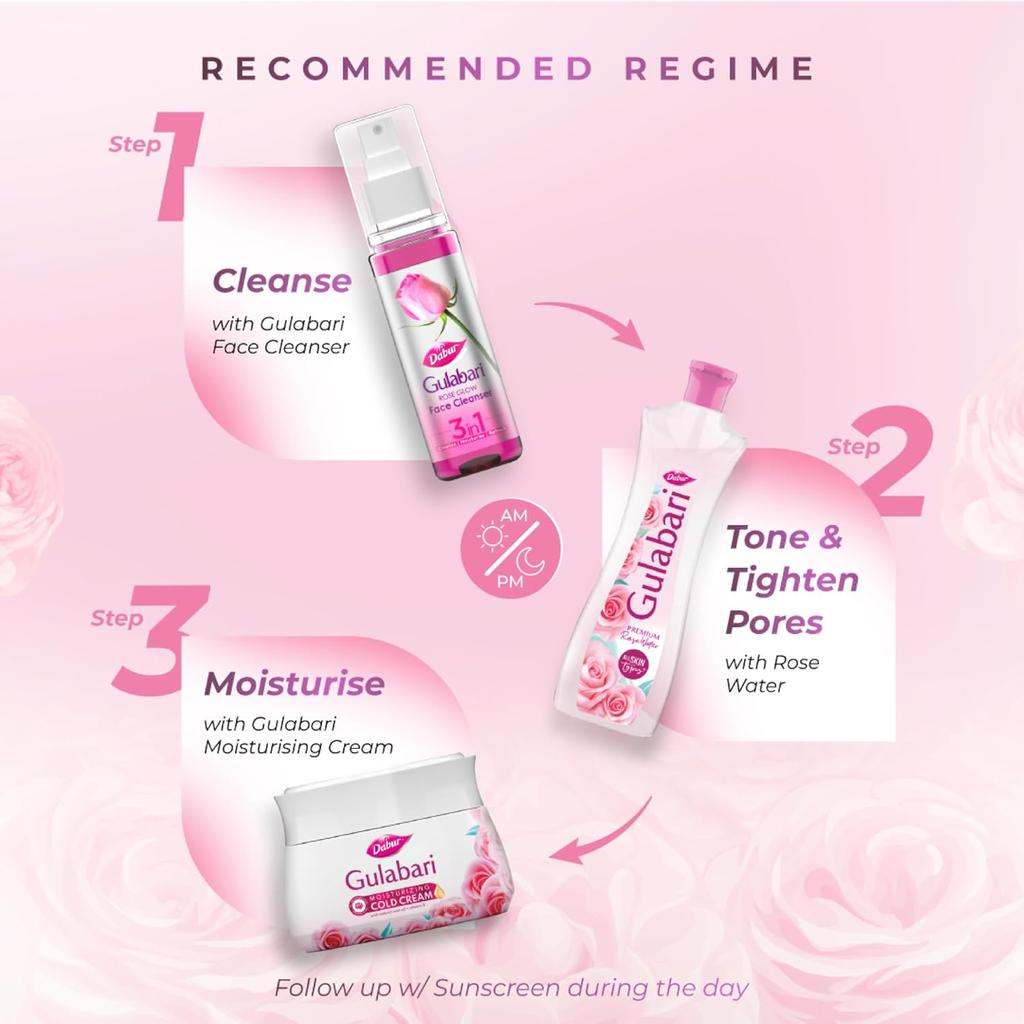 Dabur Gulabari Rose Glow Face Cleanser 100ml Pack Of 3 Gentle Hydrating Skin Cleanser For All Skin Types