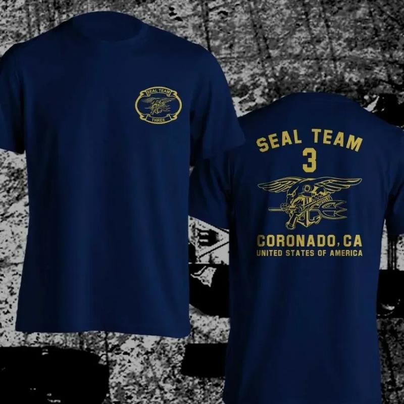 Militär US Navy SEAL Team 3, SEAL Team 6, Coronado Spezialkräfte Sommer Baumwolle Kurzarm Rundhals Herren T-Shirt Street