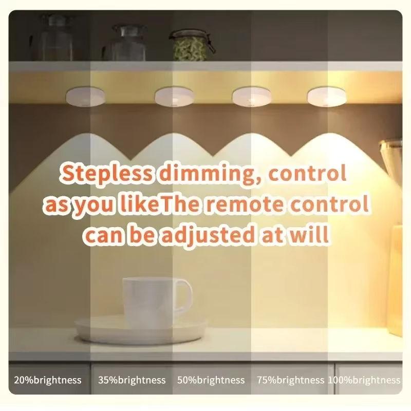 Luce Notturna LED 3 Colori Ricaricabile Type-C Telecomando Wireless Lampada Sottopensile per Cucina Armadio Camera da Letto