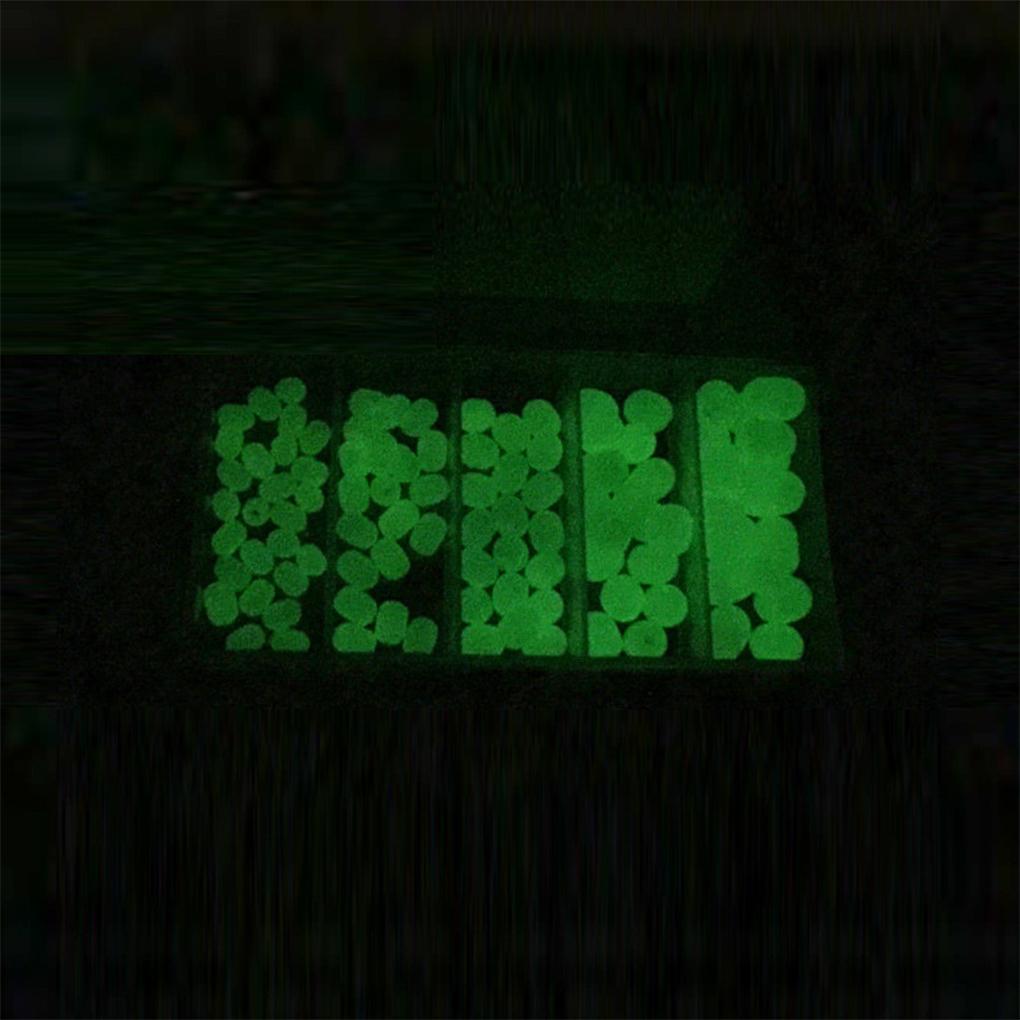 100Pcs Beads Glow Round Casting Baits Green Cylindrical Luminous Bait Tackle Fittings Tools Supplies Pool River