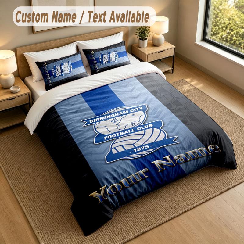 Bedding Set 1 Duvet Cover 2 Pillowcases BIRMINGHAM CITY Football Print Soft Bed Linen Bedroom Decor