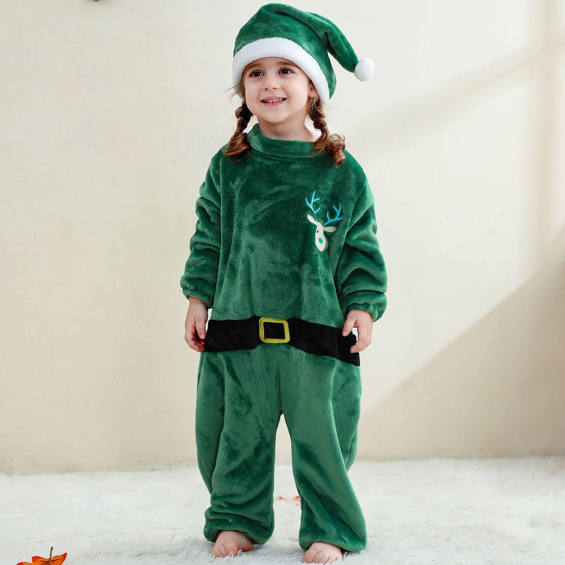 Christmas Fleece Jumpsuits for Boys and Girls Long Sleeve Fuzzy Onesie Rompers for Baby Kids Zip One Piece Romper Costume Warm Fall Winter Outfits 70