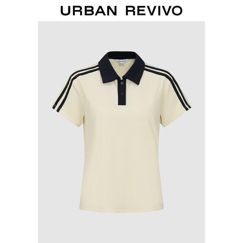 Women s Striped Color-Block Polo Shirt M