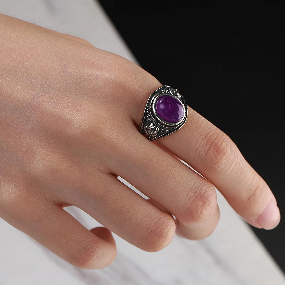 Nasiya Natural Amethyst CopperJewelry Rings Men For Women Party Wedding Anniversary Engagement Gifts Fine Jewelry