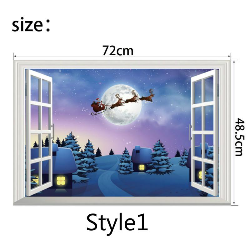 Christmas Window 3D Wall Stickers Personality Home Christmas Decoration Stereo Wall Stickers