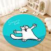 Simon'S Cat Cartoon Round Area Rug,Carpet Rug for Living Room Bedroom Sofa Playroom Decor,Non-slip Floor Mat Q0041
