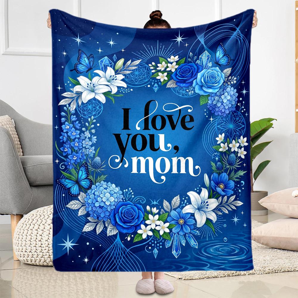 Floral Tribute Mom Blanket Durable Comfort Suitable for Chair Seaside Office Four Seasons Multipurpose Stylish Decor