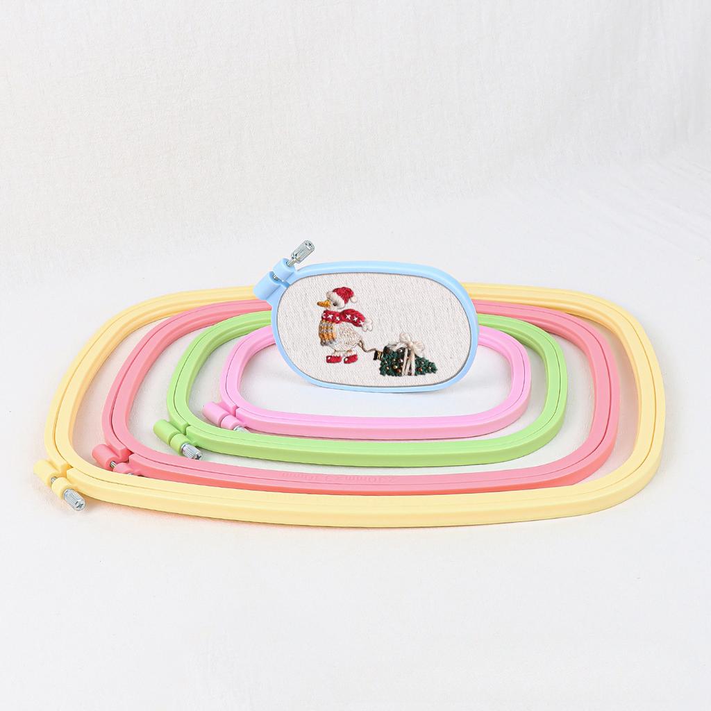 Multi-Size Plastic DIY Embroidery Hoops Square Shape Cross Stitch Hoops Frame Ring Household Craft Embroidery Set Sewing Accesso
