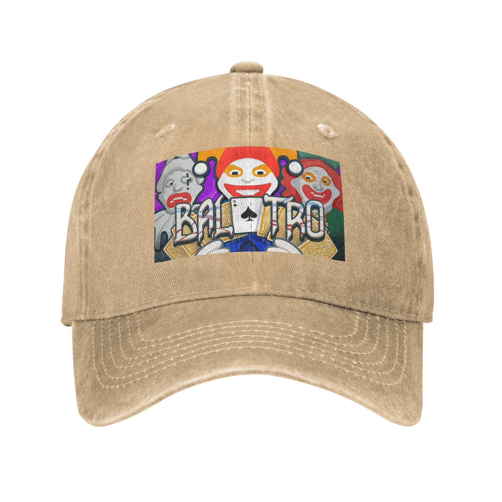 

Balatro Playing Card Jocker Lusty Joker Baseball Caps Snapback Washed Denim Hats Adjustable Casquette Sports Baseball Cowboy Hat One Size
