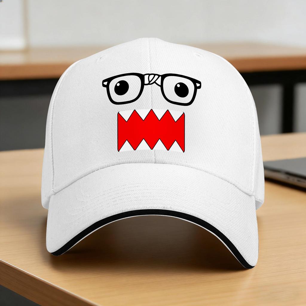 Domo Nerd With Glasses Baseball Cap Casual Men Women Trucker Hat Sun-Proof Custom Logo Kpop Rock Snapback Cap Gift Idea