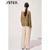Zaprha 2025 Autumn New Casual and Comfortable Lace Collar Long Sleeve Over Fit Knit 3646101