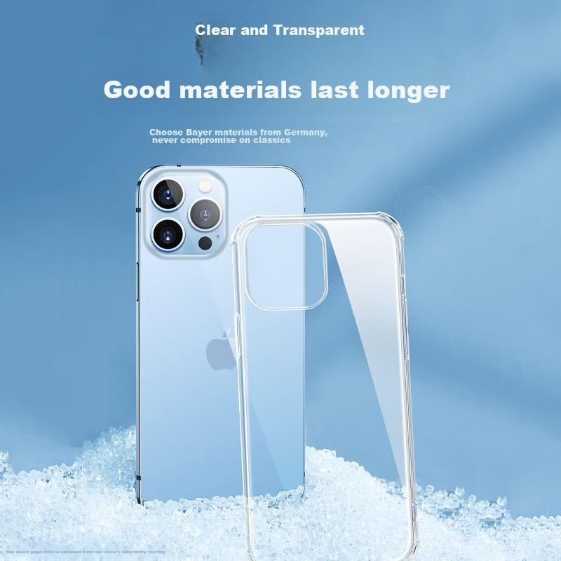 IPhone 13 Pro Max Case, 13 Pro Max Bayer Material Full Coverage Transparent Silicone Shockproof Case, Ultra-Thin Airbag Soft And Hard